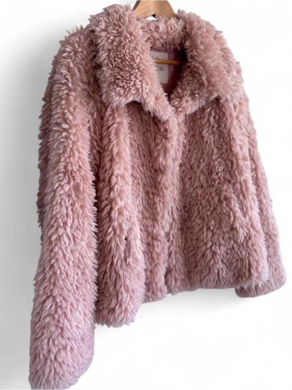 Dylan Los Angeles Pink Faux Fur Teddy Coat/Jacket Coquette Glam Size S - Picture 3 of 8